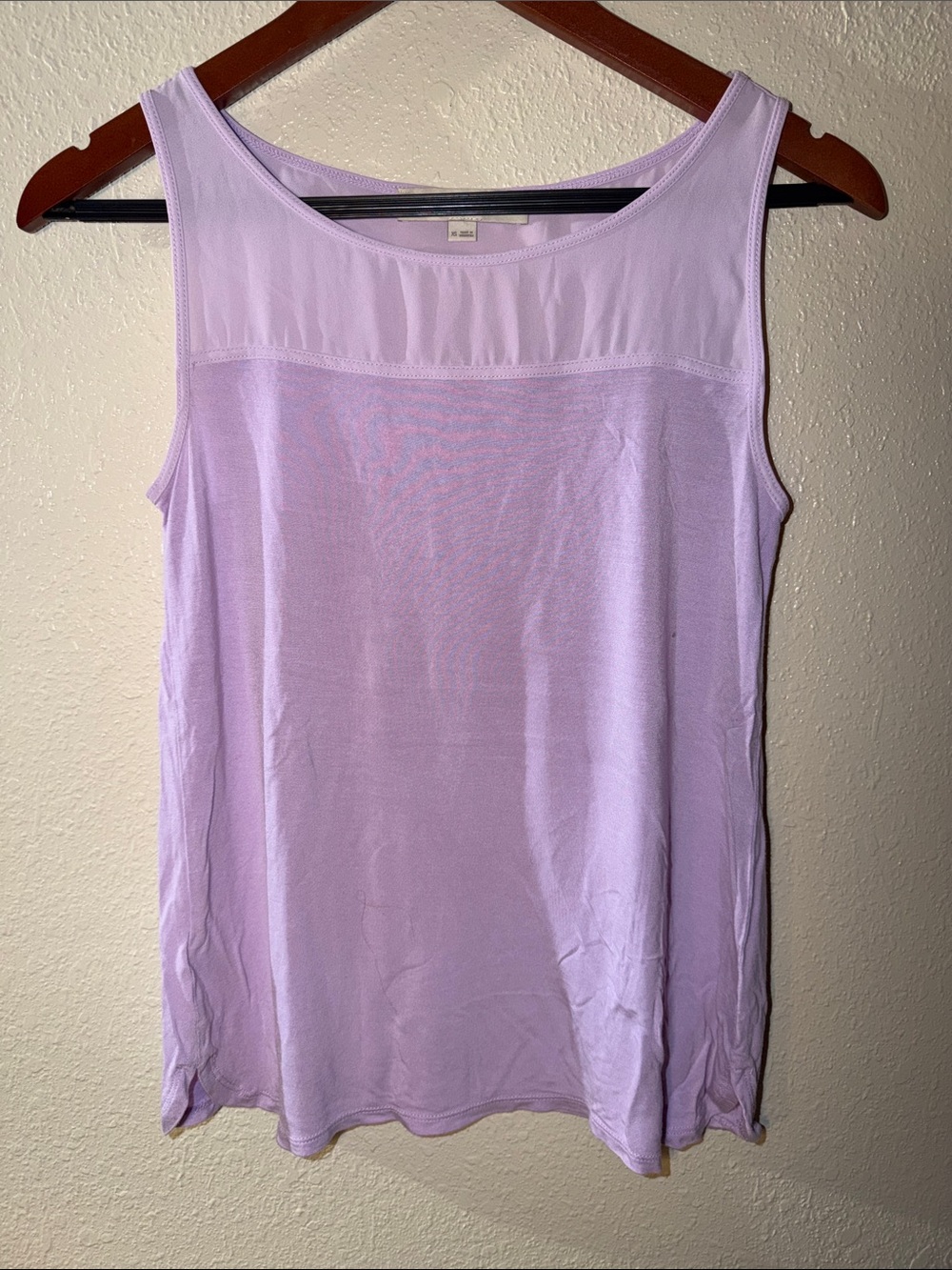 LOFT Lavender Mesh Yoke Tank Top